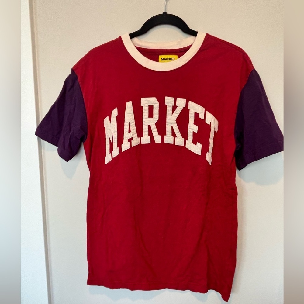 Chinatown Market Men's Red and Purple Short Sleeve Tee 181 - sale!